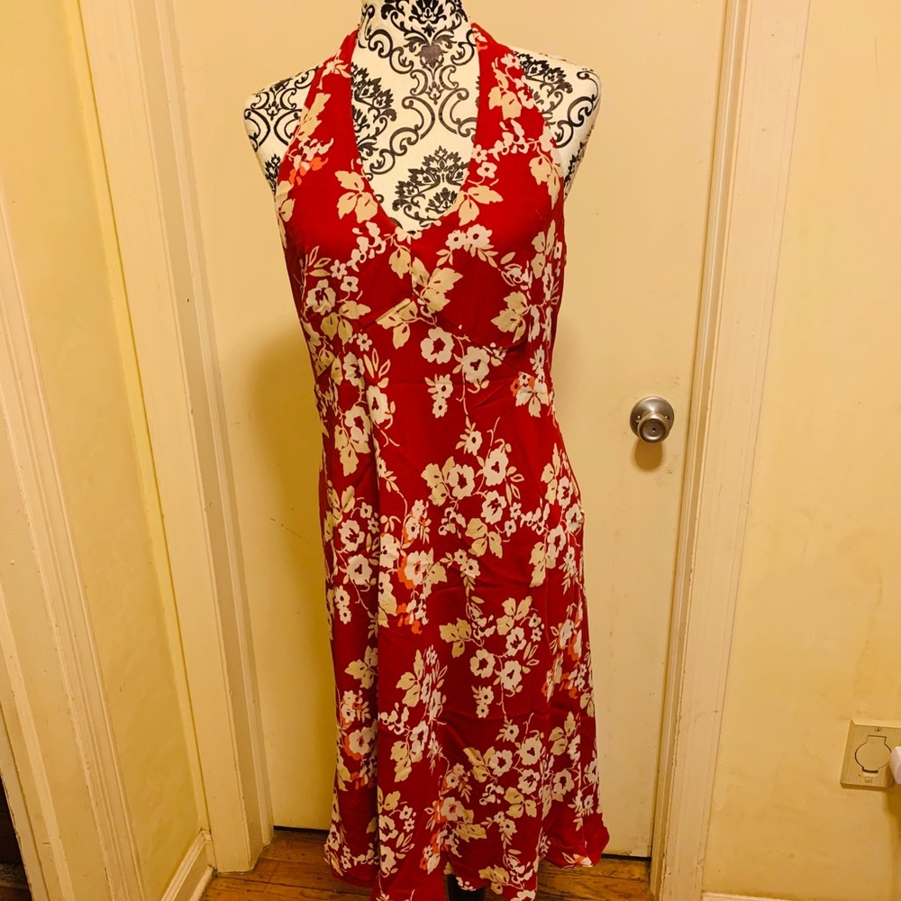 Floral red dress